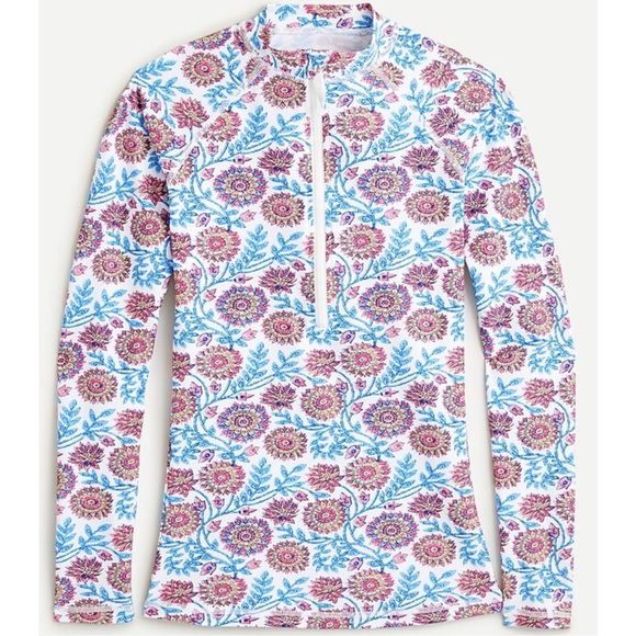 J.crew rash guard swim suit top floral Medium - Picture 7 of 7